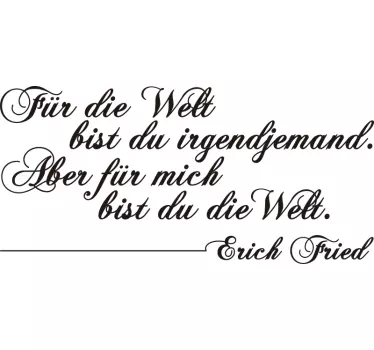 Du bist meine Welt Wandaufkleber Sprüche - TenStickers