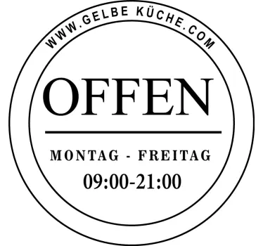 Öffnungszeiten Schaufenster Aufkleber Kreis - TenStickers