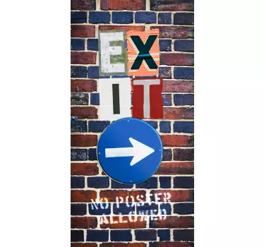 Deursticker exit sign urban - TenStickers