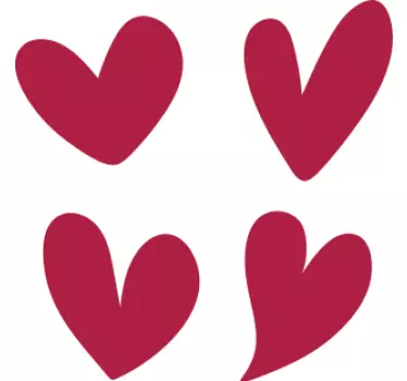 rote Herzen Sticker für Valentinstag - TenStickers