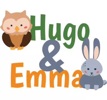 Wandtattoo Wildes Tier mit Namen Kinderzimmer - TenStickers