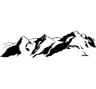 Wandtattoo Wohnzimmer mit Berge - TenStickers