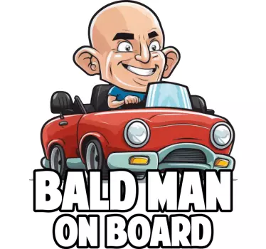 Bald man on board Aufkleber für Auto - TenStickers