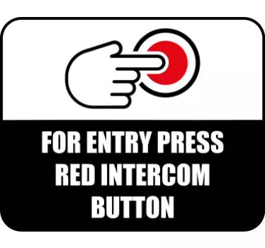 Intercom Wegbeschreibungs Aufkleber Roter Knopf - TenStickers