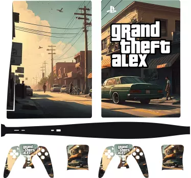 PS4 Aufkleber Grand Theft und anpassbare Name - TenStickers