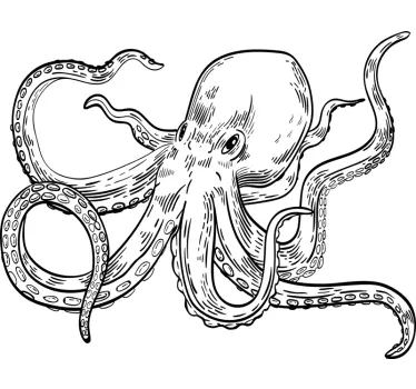 Wandtattoo Küche Octopus-Illustration - TenStickers