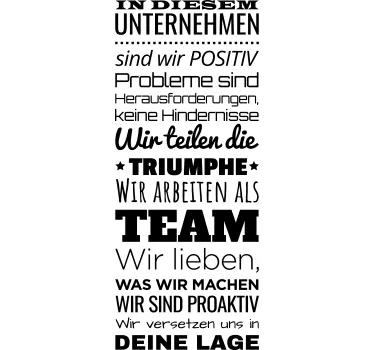 Wandtattoo Motivationsspruch Unternehmen - TenStickers