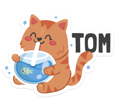 Aufkleber wasserschüssel mit Namen - TenStickers