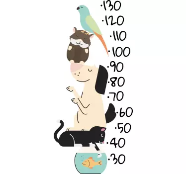 Wandtattoo Kinderzimmer Haustierhöhenmesser - TenStickers