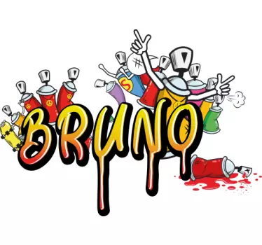 Urban Sticker Graffiti-Dosen mit Name - TenStickers