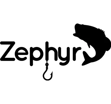 Anpassbare Boot Name Aufkleber haken und Fische - TenStickers