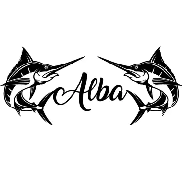 Anpassbare Boot Name Aufkleber Schwertfisch - TenStickers