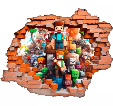 Wandtattoo Videospiel Pixel Figuren - TenStickers