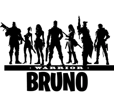 Wandtattoo Videospiel personalisierter Krieger - TenStickers