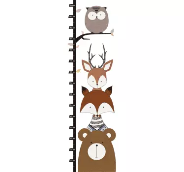 Wandtattoo Messlatte Waldtiere - TenStickers