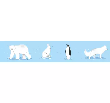 Bordüre arktische Tiere selbstklebend - TenStickers