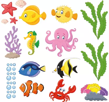 Wandtattoo Badezimmer Unterwasserwelt - TenStickers