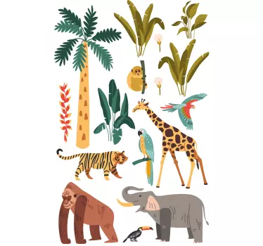 Wandtattoo Kinderzimmer Tiere Dschungel - TenStickers