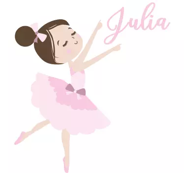 Kleine Ballerina Wandtattoo Zeichnung - TenStickers