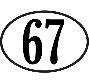 Motorrad Aufkleber personalisierte Nummer Oval - TenStickers