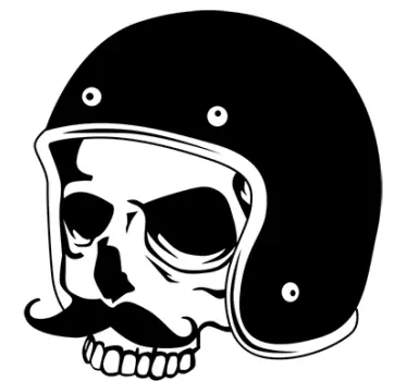 Aufkleber Totenschädel Motorradfahrer - TenStickers