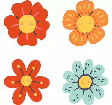 Autoaufkleber retro-blumen - TenStickers