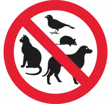 Schaufenster Aufkleber Tiere verboten - TenStickers
