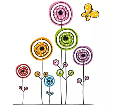 Abstrakte Blumen Aufkleber - TenStickers