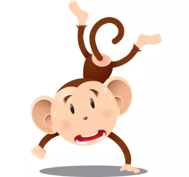 Akrobatischer Affe Aufkleber - TenStickers