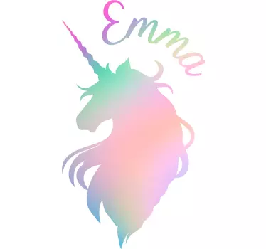 Anpassbares Einhorn Silhouette Fantasie Wandtattoo - TenStickers