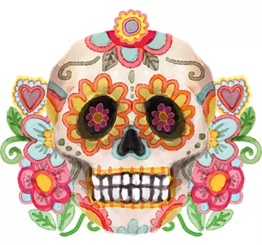 Aquarell Wandtattoo día de muertos - TenStickers