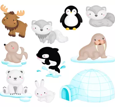 Arktische tiere wandaufkleber - TenStickers