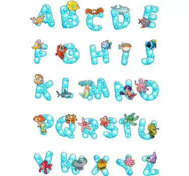 Wandtattoo Alphabet mit Wasser-Design - TenStickers