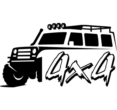 Aufkleber Auto 4x4 Text - TenStickers