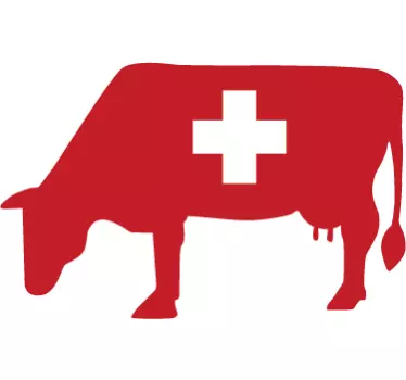 Autoaufkleber Kuh Schweizer Flagge - TenStickers