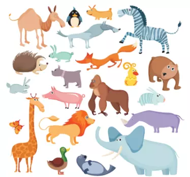 Aufkleber Bogen wilde Tiere - TenStickers