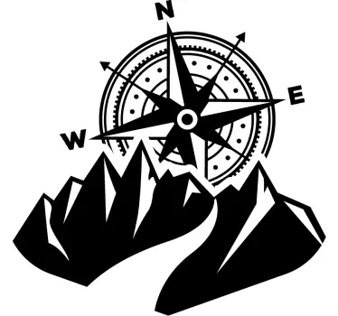 Kompass Berge Wohnmobil Aufkleber - TenStickers