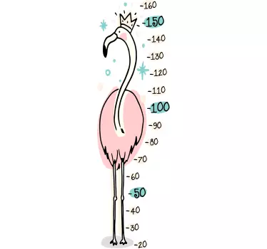 Wandtattoo für Zuhause Flamingo Messlatte - TenStickers