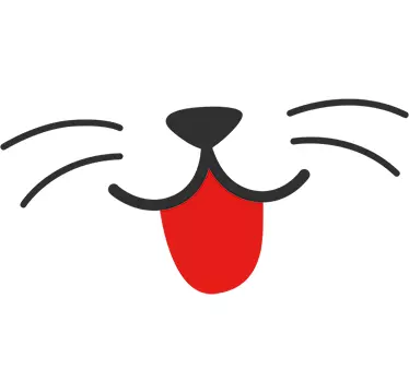 Aufkleber Zunge und Schnurrhaare Katze - TenStickers