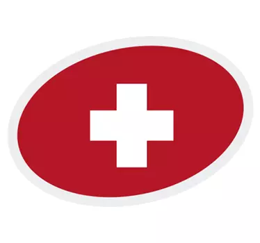 Schweizer Flagge Oval Wohnmobil Aufkleber - TenStickers