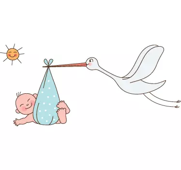 Wandtattoo Storch mit Baby - TenStickers