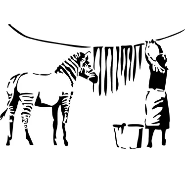 Wandtattoo Wohnzimmer Banksy Zebra Motiv - TenStickers