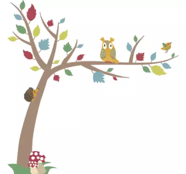 Baum mit bunten Blättern Aufkleber - TenStickers