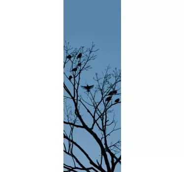 Baum mit Vögeln Kühlschrank Aufkleber - TenStickers
