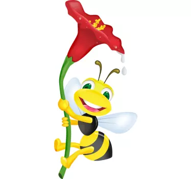 Biene auf Blume Aufkleber - TenStickers