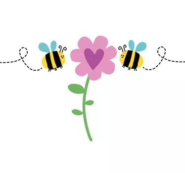 Biene auf Blüte Sticker - TenStickers