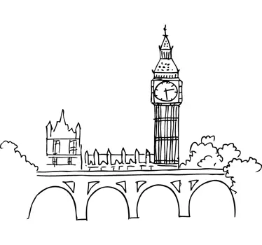 Big Ben Comic Aufkleber - TenStickers