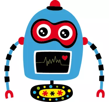 Blauer Roboter Sticker - TenStickers