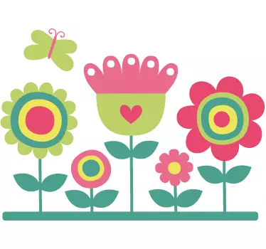 Blumenfeld Aufkleber - TenStickers