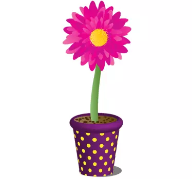 Blumentopf Sonnenblume Aufkleber - TenStickers
